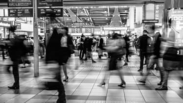 .Train station crowd photo